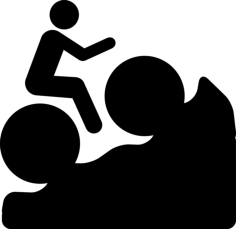 Mountain Cycling Cyclist Silhouette Sticker Outline Svg File, Free Vectors File